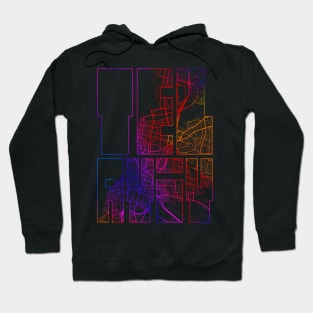 Tel Aviv, Israel City Map Typography - Colorful Hoodie